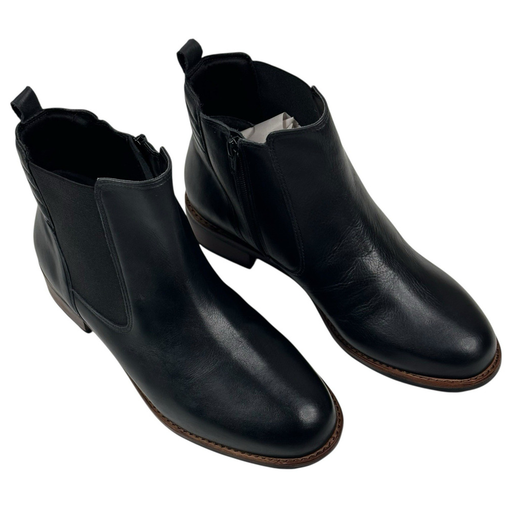 David Tate Luxe Black Leather Chelsea Boots Booties Womens Size 9.5M $210